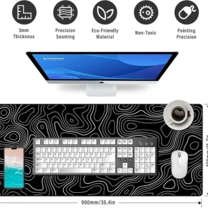 XXL Large Gaming Mouse Desk Pad with Stitched Edges, Superior Micro-Weave Cloth