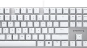 CHERRY KC 200 MX Mechanical Office Keyboard Silent Red US Layout Silver White
