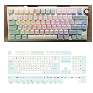 137PCS XDA PBT Keycaps with Heat Sublimated Ice Mint for Mechanical Keyboard